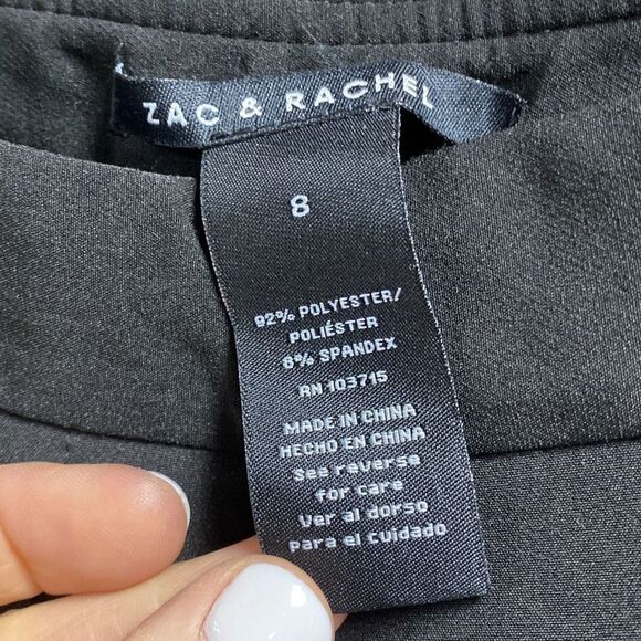 Zac & Rachel Black Slim Leg Wrinkle Resistant Dress Pant Size 8 NEW - Picture 5 of 7